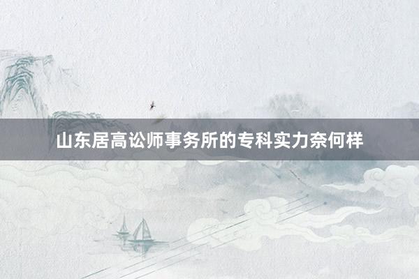 山东居高讼师事务所的专科实力奈何样